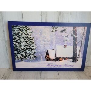 house xmas light up canvas home decor winter scene